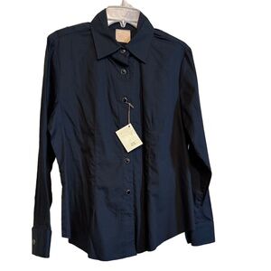 Women's Black Stubbs High End Western Casual Shirt With Black Pearl Buttons SZ M